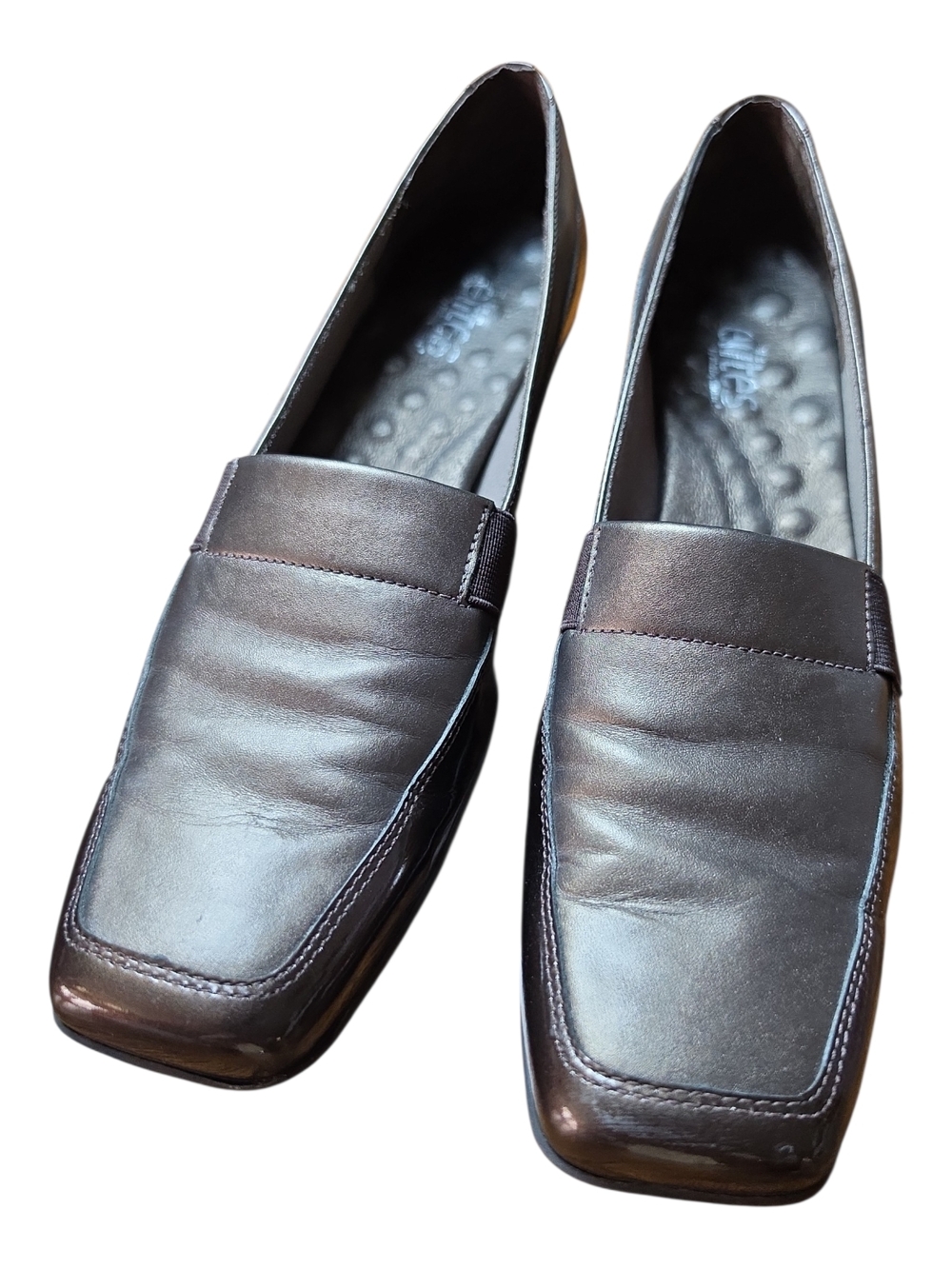 ELITES by WALKING CRADLES | Metallic Bronze Leather Loafers Narrow Brazil |‎ 8.5